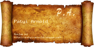 Patyi Arnold névjegykártya