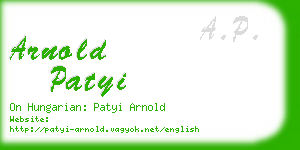 arnold patyi business card